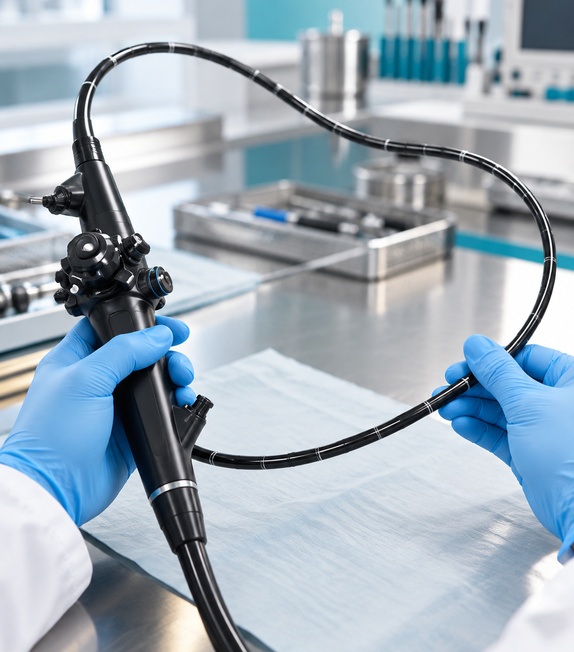 Flexible medical endoscope in a specialized service environment